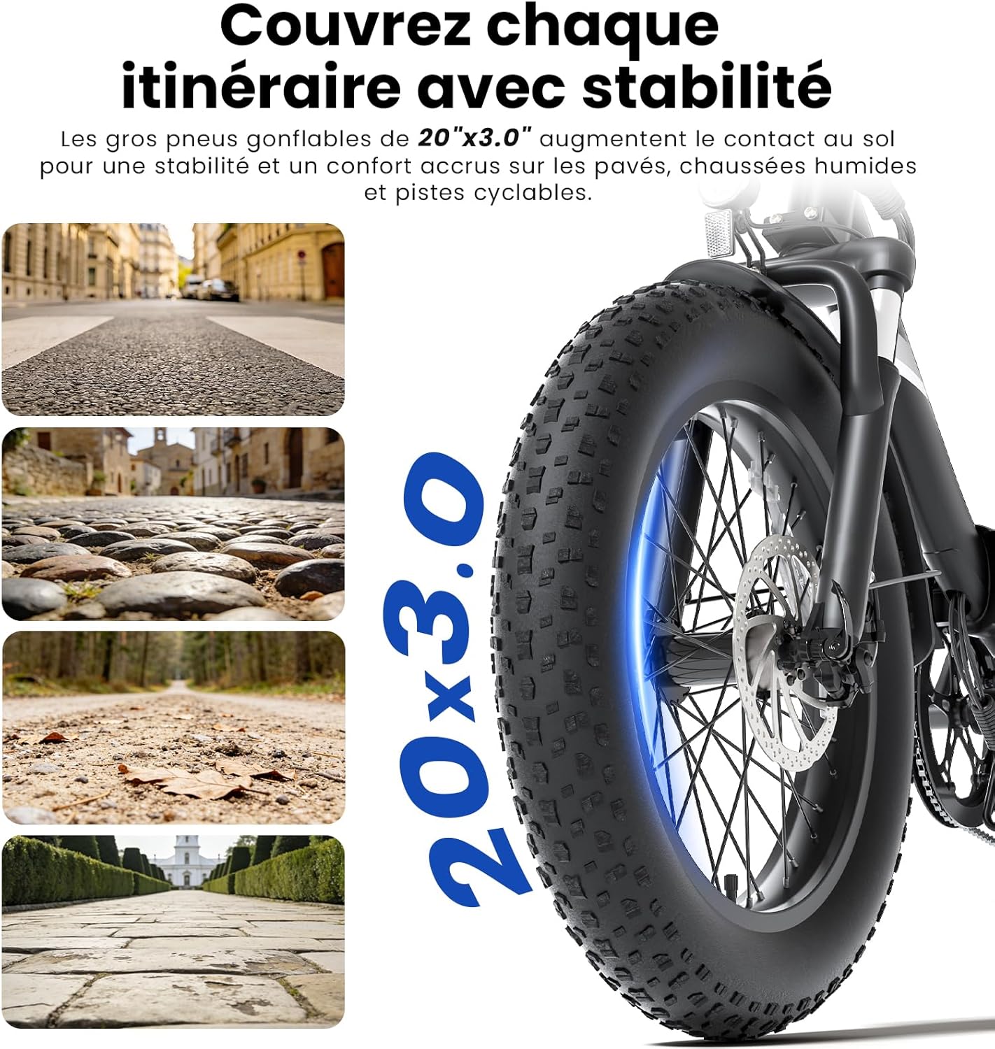 Touroll S3/S3 Pro Vélo Électrique Fat Bike Pliable, Pneus 20"x3.0" Tout Terrain, Grande Autonomie 195KM/ 65KM, 7 Vitesses, VTC E-Bike pour Adulte, Idéal pour Les Longs trajets et Les Voyages S3 Noir