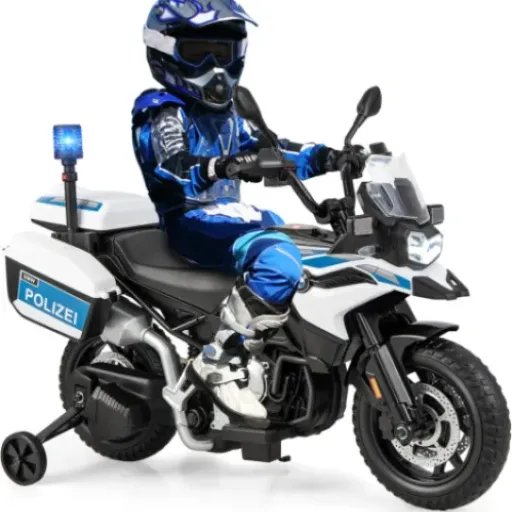 Test GOPLUS Moto Électrique Enfants 12V : la petite moto de police qui fait le job (avec quelques limites)