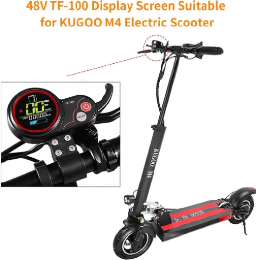 6 Pin Panneau Affichage Scooter Électrique 48V TF‑100, Écran LCD Instrument Communication, Accessoire Modification Indicateur Contrôleur, Kit Tableau de Bord pour KUGOO Planche à Roulette M4/M4 Pro