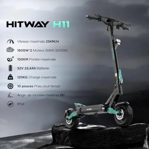 Test HITWAY H11 : une trottinette électrique puissante mais pas pour tout le monde