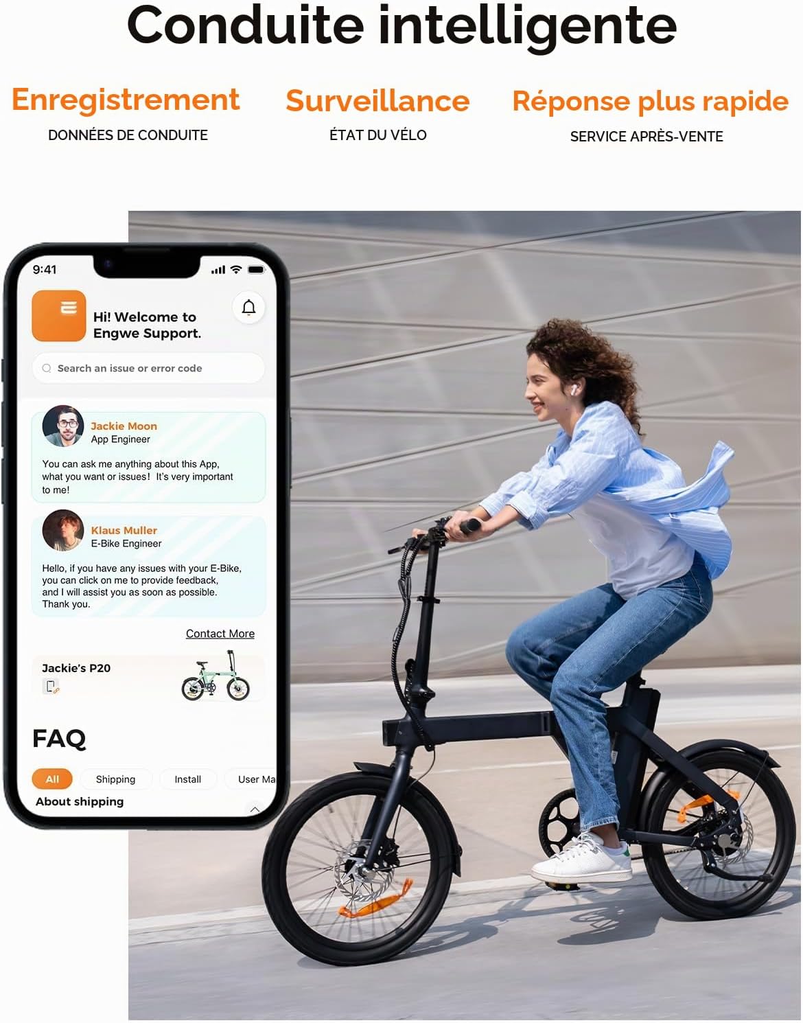 Velo Electrique Homme-vélo électrique Batterie 36V 9.6Ah, P20 - jusqu'à 80 km, vélos électriques Moteur 250W Max 25km/h, Velo Electrique Pliable Pneus 20 * 1,95 Pouces, Noir