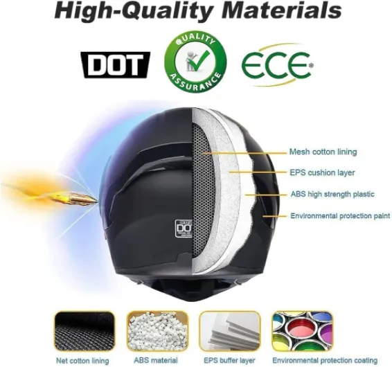 Bluetooth Modulable Casque Moto Homologué ECE, Flip Up Casque Adulte Moto avec Double Visière pour Anti-Collision Casque Scooter Casque Integral Modulable pour Homme Femme M~XXL XL(61~62cm) D
